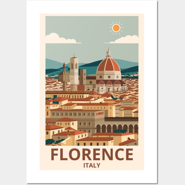 A Vintage Travel Art of Florence - Italy Wall Art by goodoldvintage